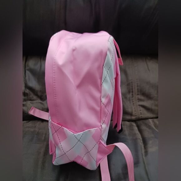 Hello Kitty Pink & Blue Argyle Medium Backpack NEW! - Picture 7 of 7